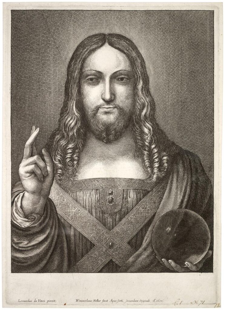 Wenceslaus Hollar, Etching of the Salvator Mundi 